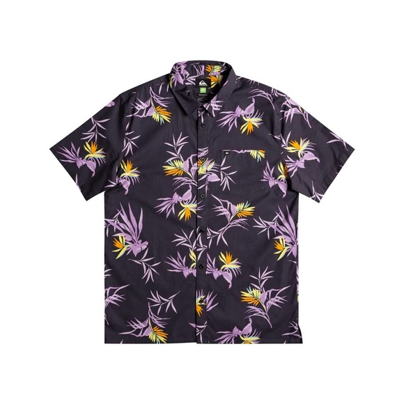 NWT!!Quiksilver Mens Classic Button Up Hawaiian Shirt Size Medium - Picture 2 of 5